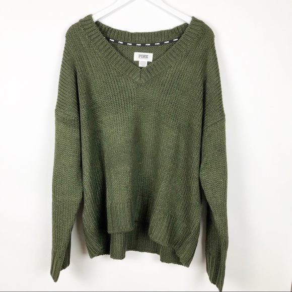 PINK Victoria's Secret Tops - VS PINK V-NECK BOYFRIEND SWEATER LARGE NEW